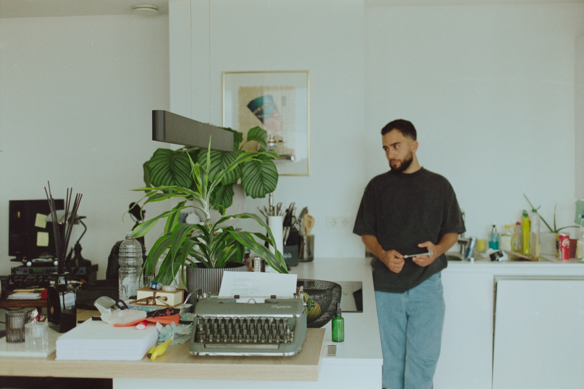 Metin Han producing music in his studio